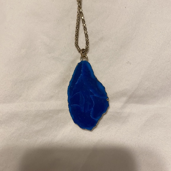 Blue and gold ABS rock necklace - Picture 5 of 8